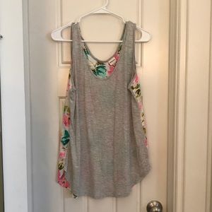 MERONA: gray and floral tank
